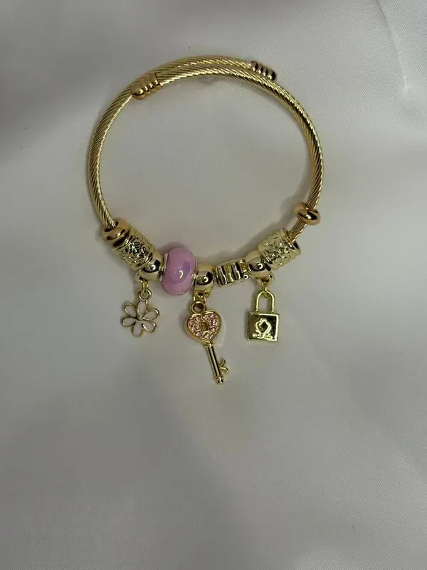 Charms Llave — Charms de llave, candado y flor.
